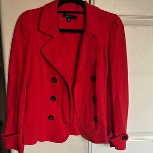 Red Double-Breasted Women's Jacket